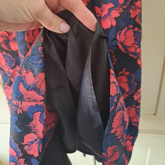 Maggy London women's shadow floral jacquard fit-n-flare dress Sz 14 - Picture 9 of 11